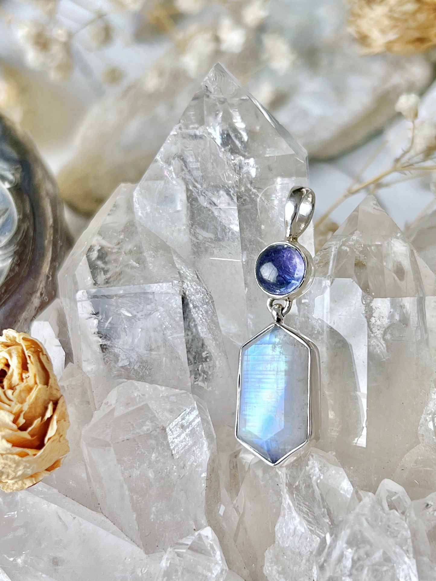 ‘Blue Moon’ Tanzanite & Moonstone Pendent 925 TMP2