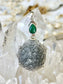 Druzy Agate & Malachite Teardrop Pendent 925 MD2