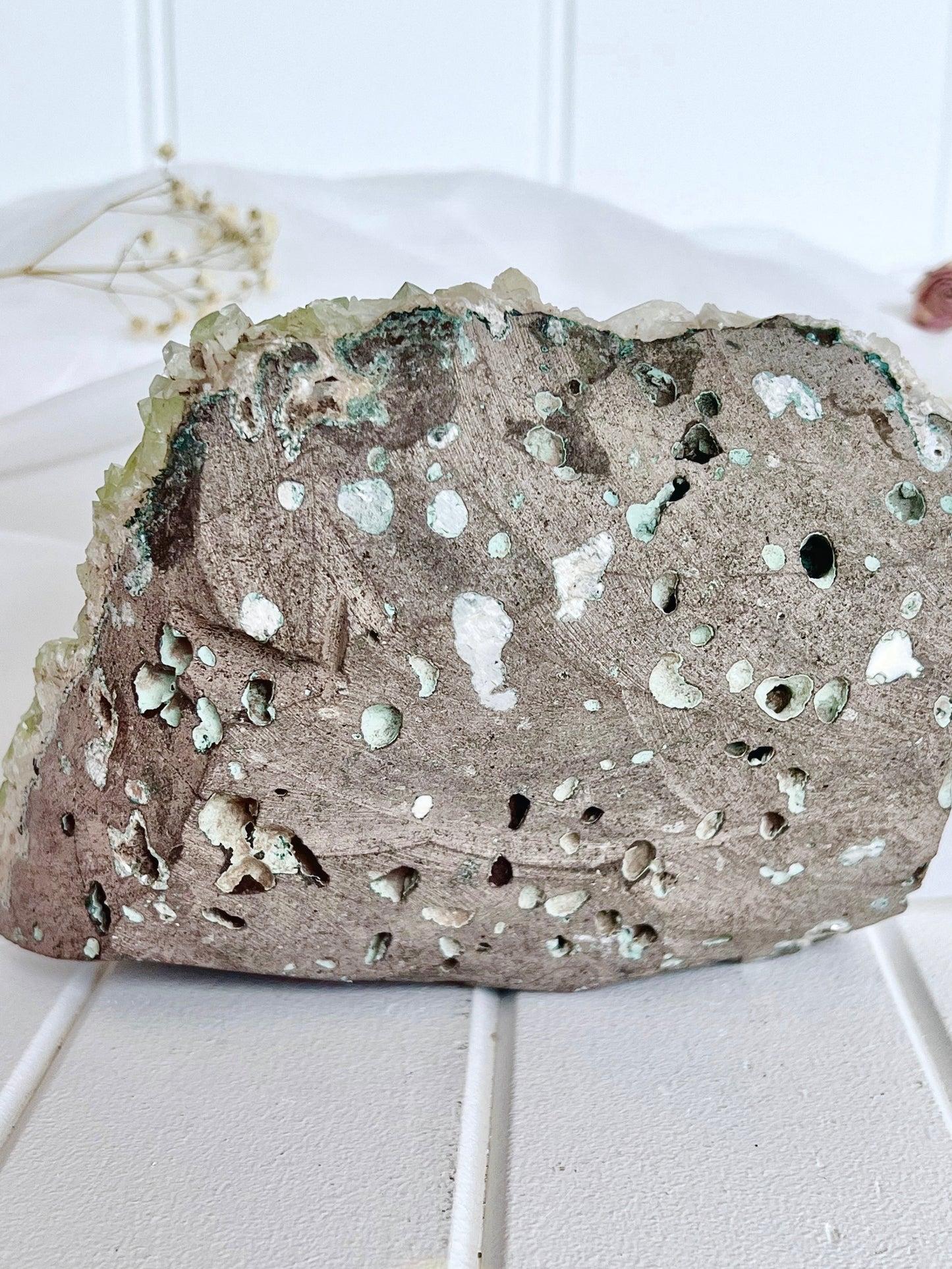 ‘Whispers Of Light’ 1.7kg Green Diamond Apophyllite & Stilbite Cluster 4168