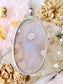 Large Oval Flower Agate Sterling Silver Pendent FAP5