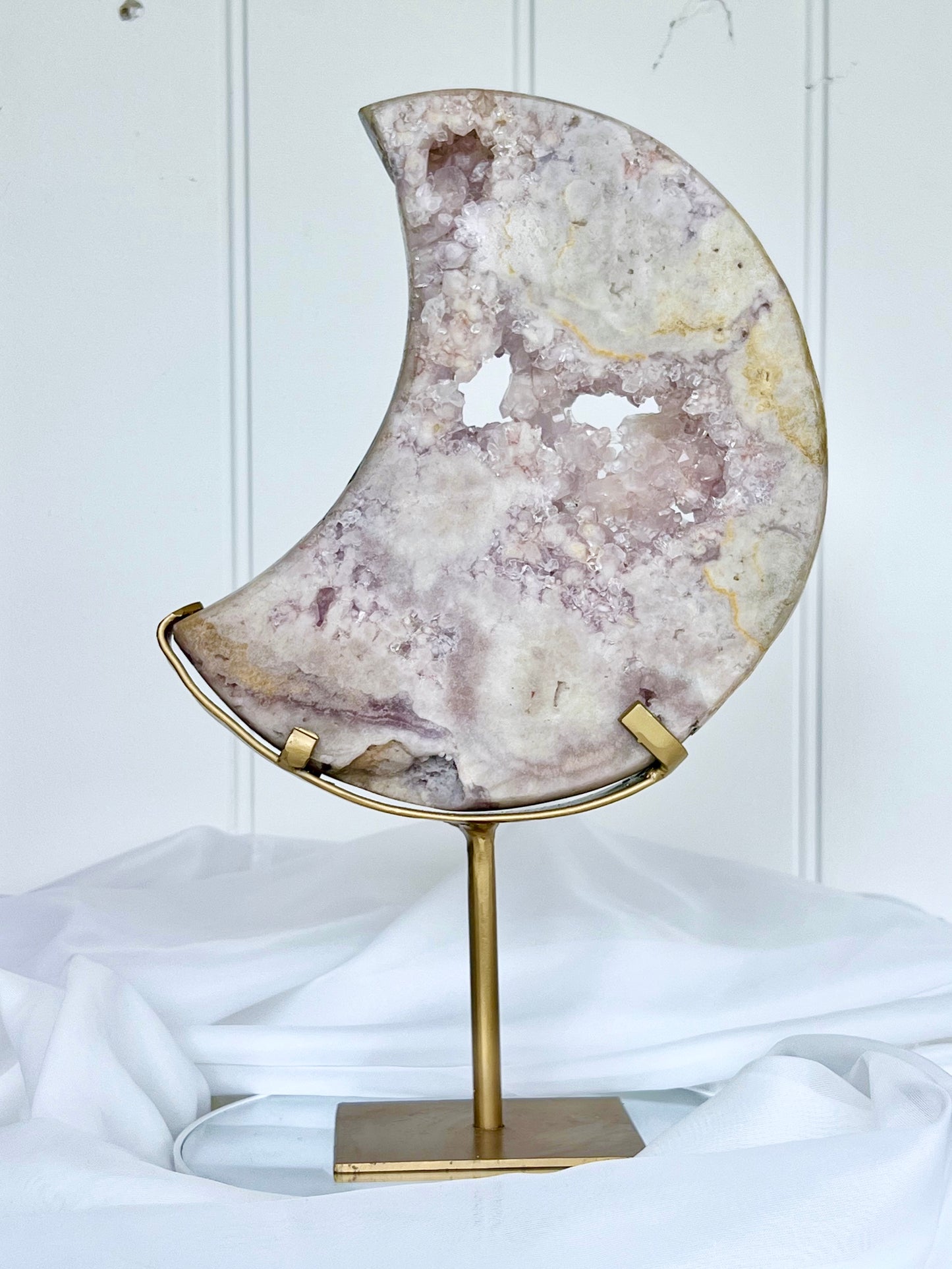 ‘Camilla’ Pink Amethyst Moon On Stand PAM2