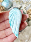 Large Larimar Angel Wing Carving 5003