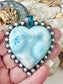 ‘Amphitrite’ Larimar Heart Of The Ocean with Ocean Kyanite & Pearls Pendent LHP3