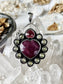 ‘Desiree’ Faceted Ruby, Rhodolite Garnet & Peridot Heart Talisman Pendent RGP1 925