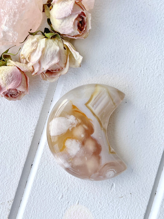 Flower Agate Moon 4058