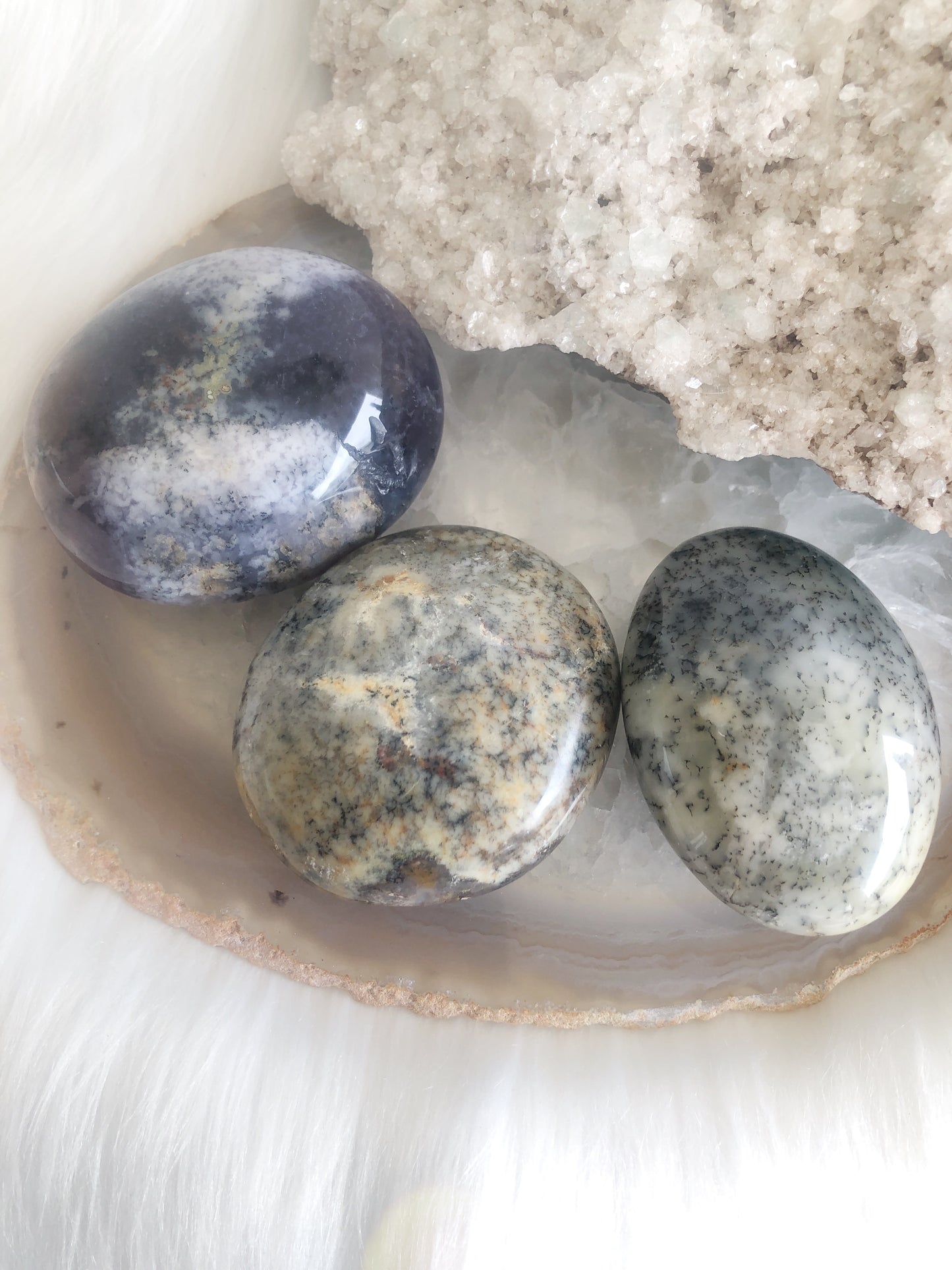 Dendritic Opal Palm Stones