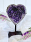 Uruguayan Purple Amethyst Cluster Heart on Stand 3098