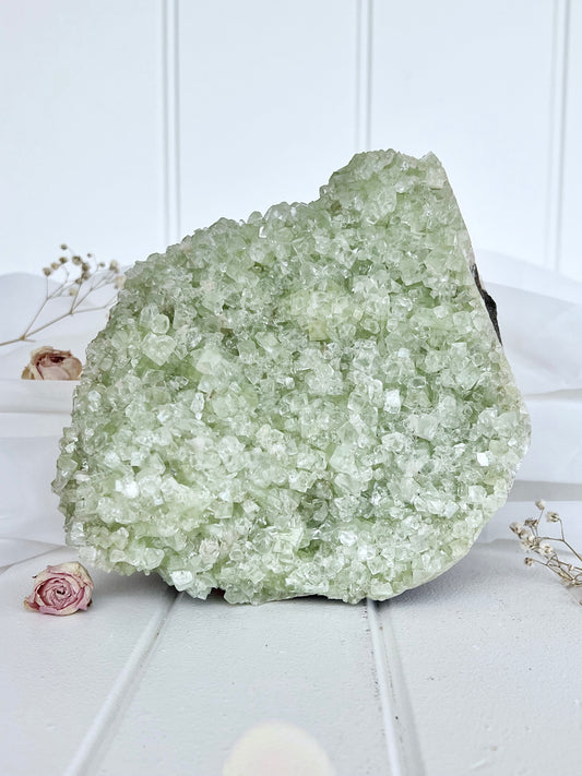 2.3kg Green Diamond Apophyllite Cluster 4164