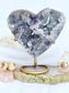 Amethyst Flower Cluster Heart on Stand 4604