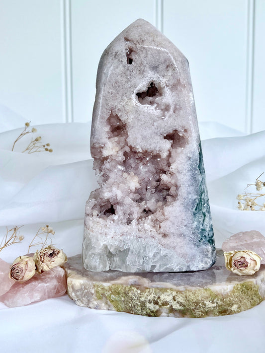 Brazilian Pink Amethyst Druzy Tower 4464