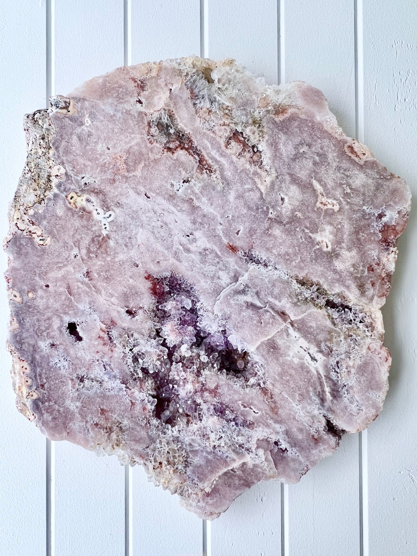 6.1kg Pink Amethyst with Purple Druzy Slab 4450