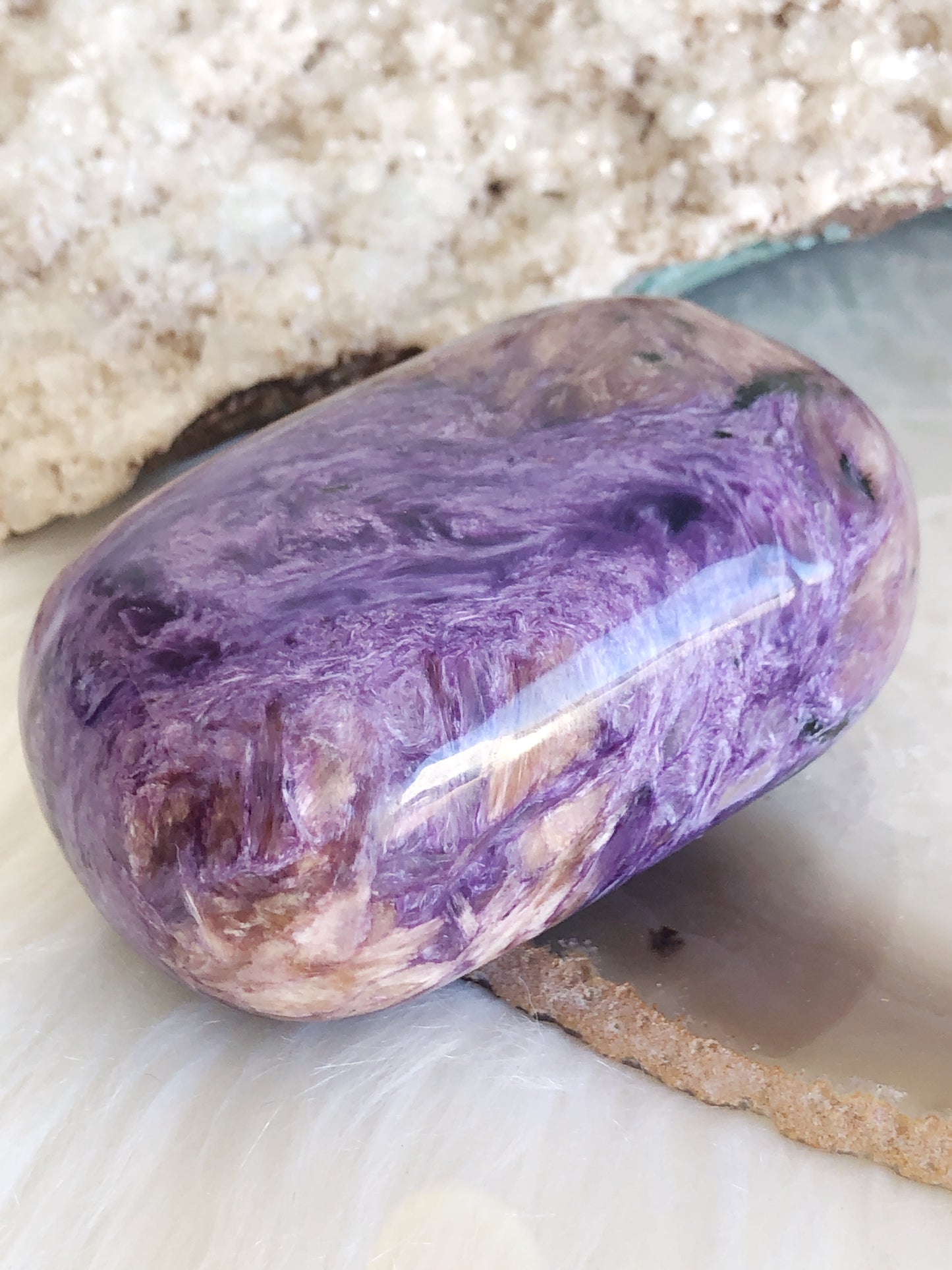 Rich Purple Charoite Palm Stone