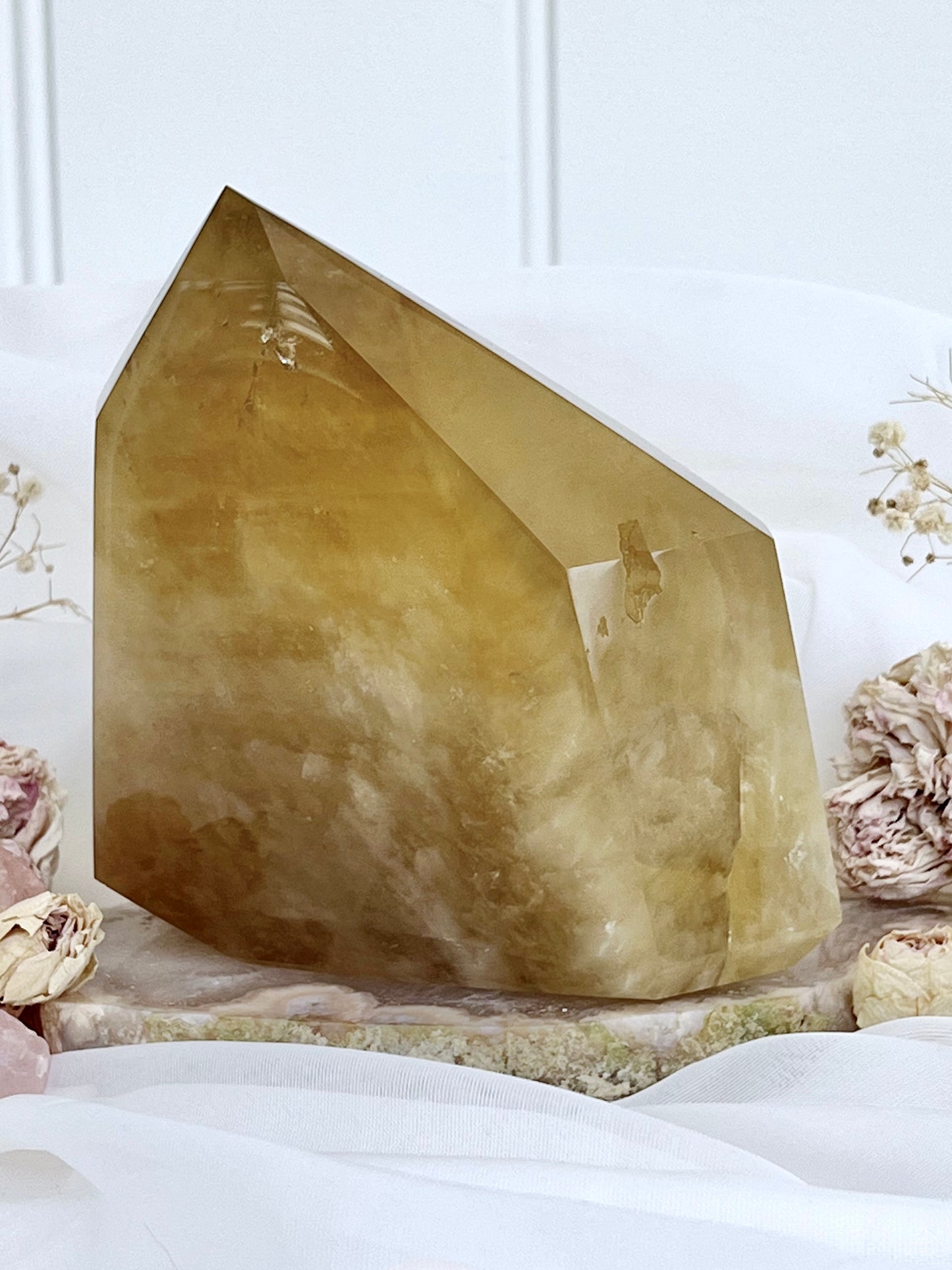 1.3kg Self Healed Rich Madagascan Citrine Tabular Point with Phantoms