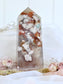 Flower Agate Tower with Druzy 4072