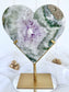 Polished Amethyst & Agate Portal Heart On Stand 4742