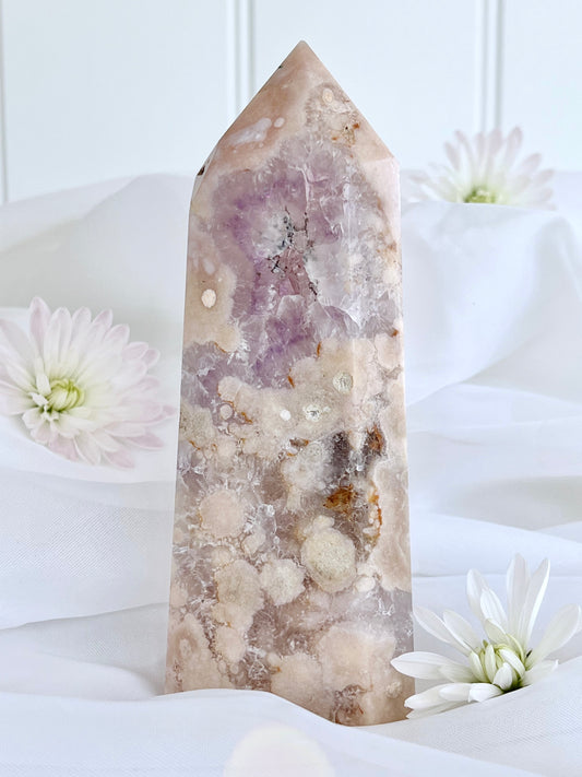 Amethyst Flower Agate Tabular Tower 3115