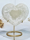 Clear Quartz in Agate Druzy Heart on Stand 4701